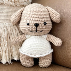 puppy dog doll, hand-knit crochet amigurumi