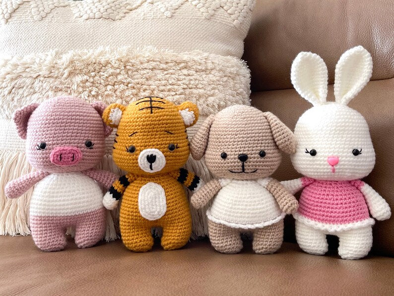 puppy dog doll, hand-knit crochet amigurumi