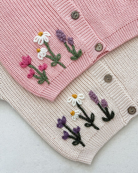 ADD ON WILDFLOWER design to custom hand embroidered cardigan, sweater or romper