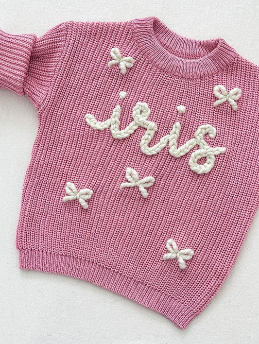 ADD A BOW to an embroidered sweater or romper (not a listing for a sweater or romper)